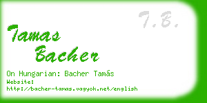 tamas bacher business card